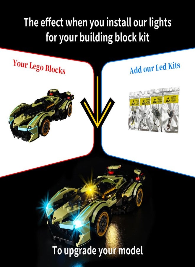 Kyglaring طقم إضاءة LED من Kyglaring، متوافق مع نموذج سيارة Lego Lamborghini Lambo V12 Vision GT الخارقة، 76923 (مجموعات Lego غير متضمنة) أضئ مجموعة Lego الخاصة بك! - Image 3